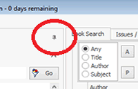 Screen shot showing the menu minimize button