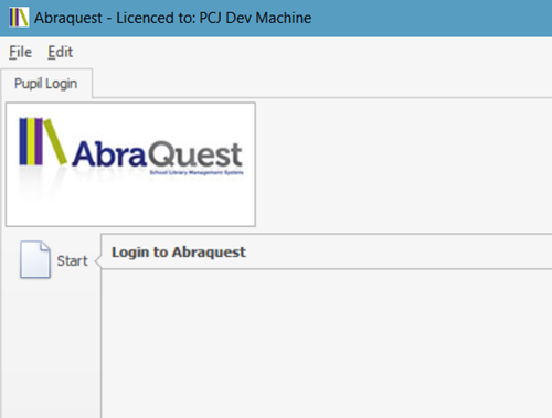Logged in showing space for logo