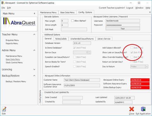Abraquest Configuration Options
