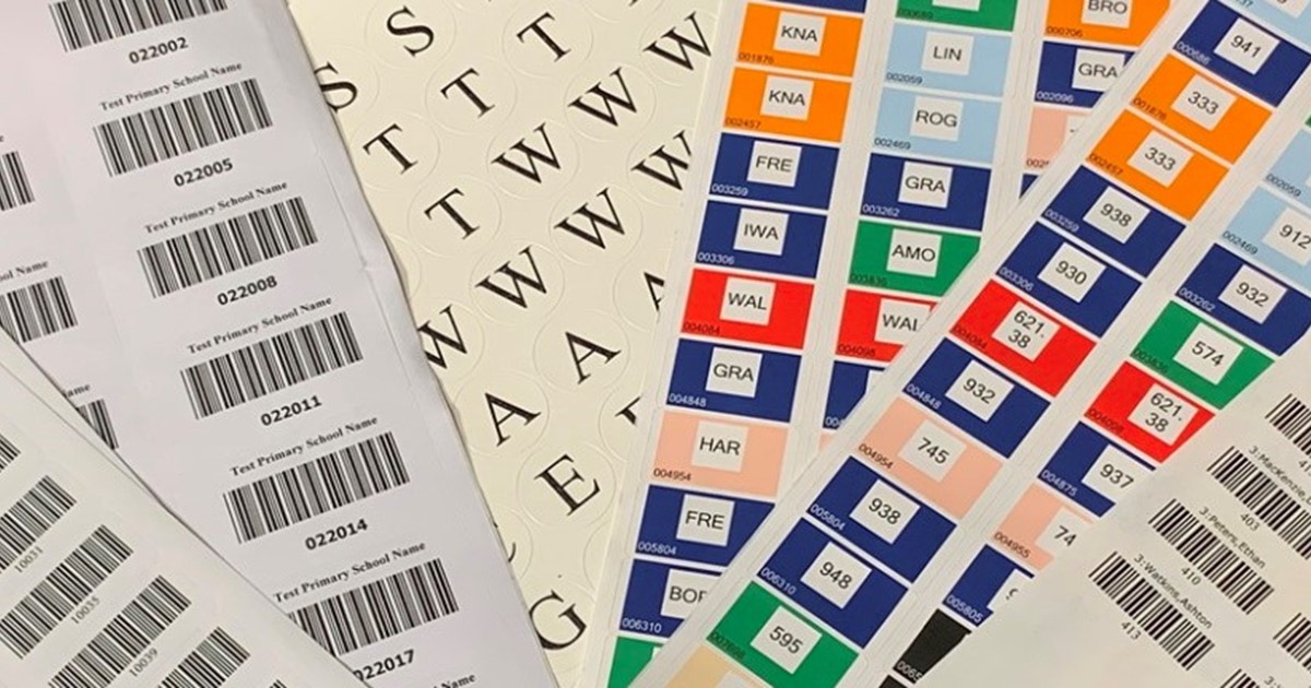 Photograph of different labels