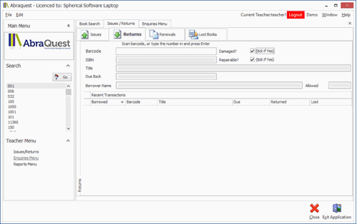 Screen capture showing Abraquest Returns
